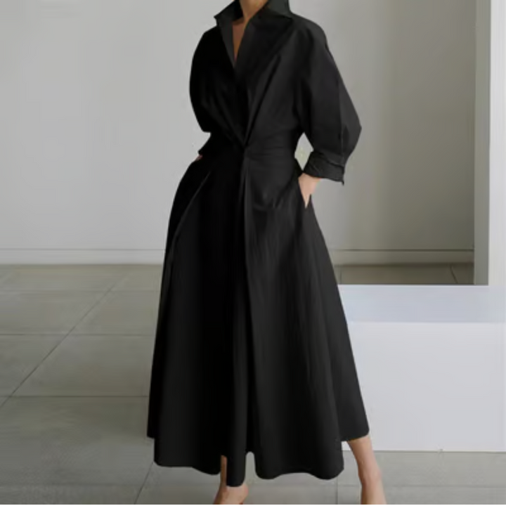 Mila - Lapel Wrap Maxi Dress