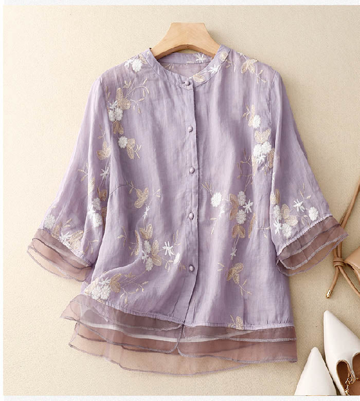 Sophia™  Elegant Embroidered Blouse